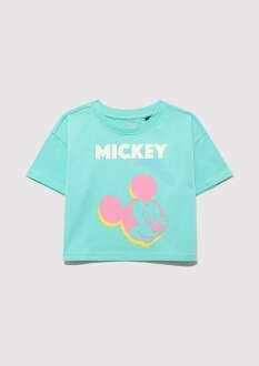 Mavi Mickey Mouse Baskılı Yeşil Çocuk Tişört 7610332-71673 - 1