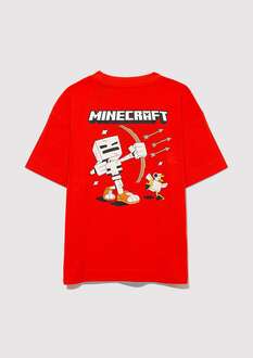 Mavi Mınecraft Baskılı Çocuk Tişört 6610343-88523 - 2