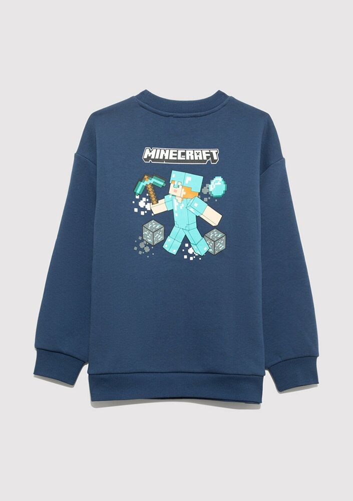 Mavi Minecraft Baskılı Lacivert Çocuk Sweat 6S10164-70720 (1)