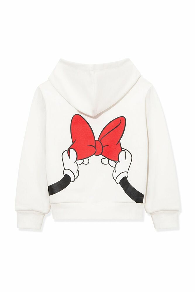 Mavi Mınnıe Baskılı Kapişonlu Kırık Beyaz Çocuk Sweat 7S10081-70057 - 4