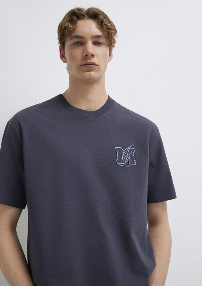 Mavi MJ Logo Detaylı Gri Loose Fit Erkek Tişört 0612885-70101