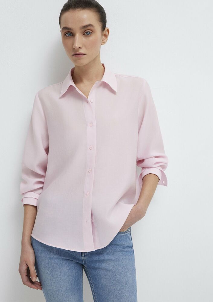 Mavi Mor (TENCEL™) Liyosel Loose Fit Kadın Gömlek 1211373-91004