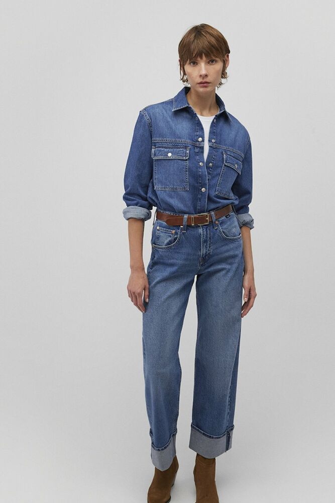 Mavi Morgan Dark Blue 90's Kadın Jean Gömlek 1210668-87785 - 2