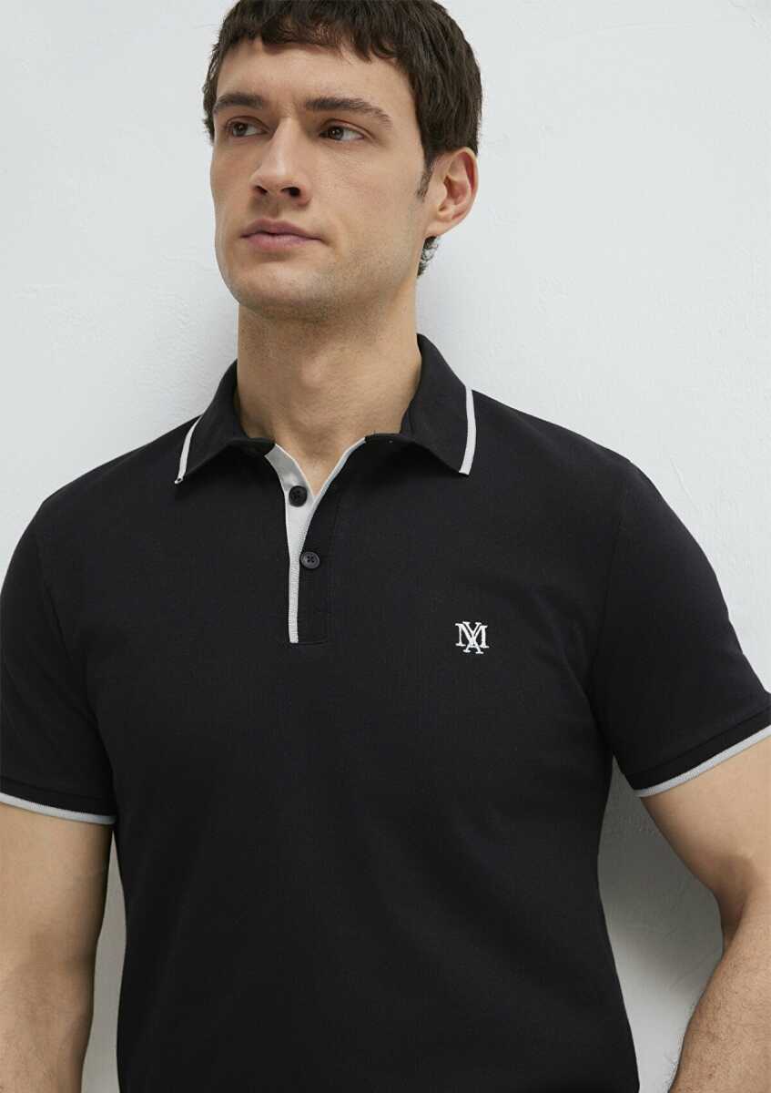 Mavi Mühür Logo Siyah Erkek Polo Tişört 0613266-900