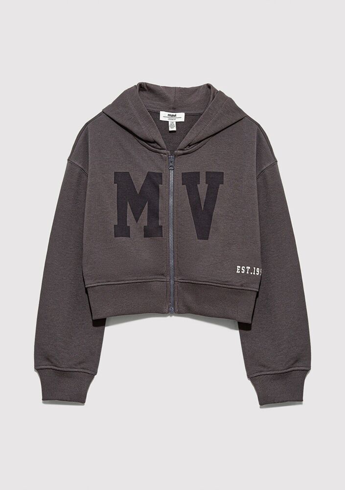 Mavi Mv Baskılı Fermuarlı Çocuk Sweat 7S10128-90778
