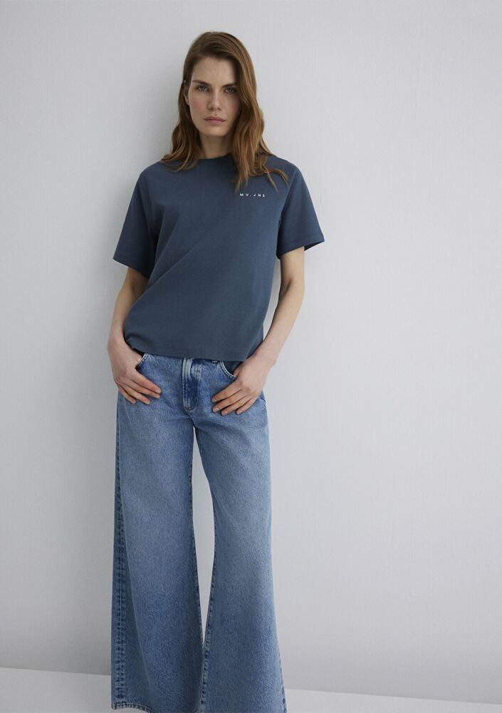 Mavi Mv Baskılı Koyu Lacivert Kadın Tişört 1613148-700500 (1)