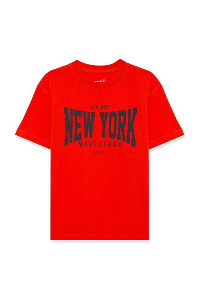 Mavi New York Baskılı Turuncu Çocuk Tişört 6610182-70480 - 1