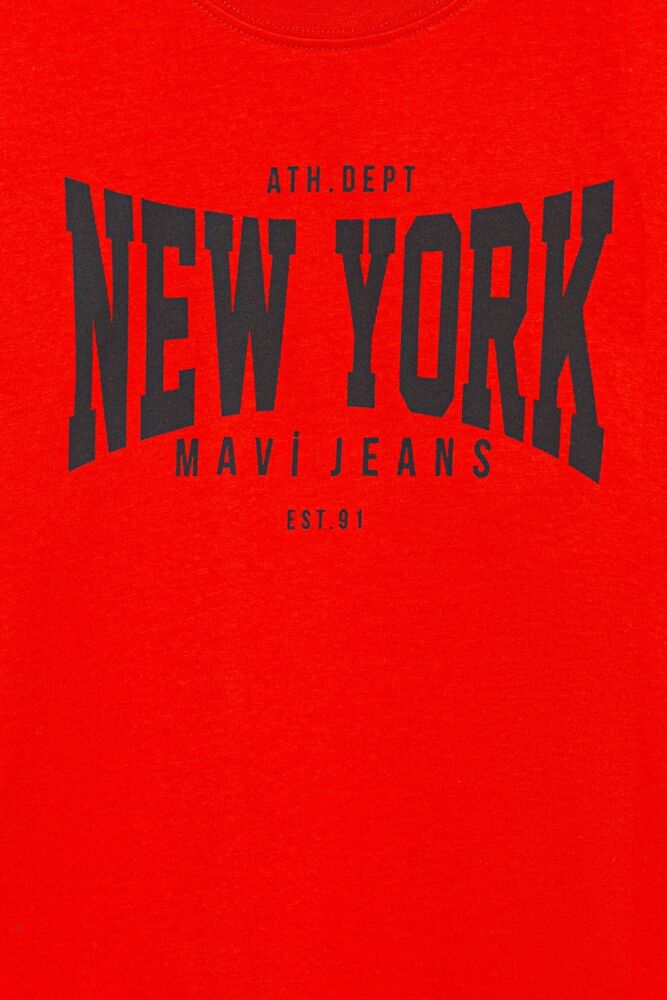Mavi New York Baskılı Turuncu Çocuk Tişört 6610182-70480 - 3