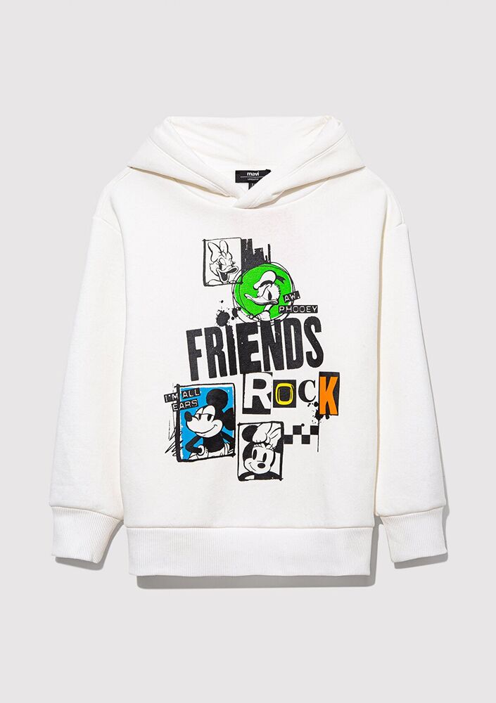 Mavi Nıckey & Frıends Baskılı Kapüşonlu Çocuk Sweat 6S10089-620 - 2