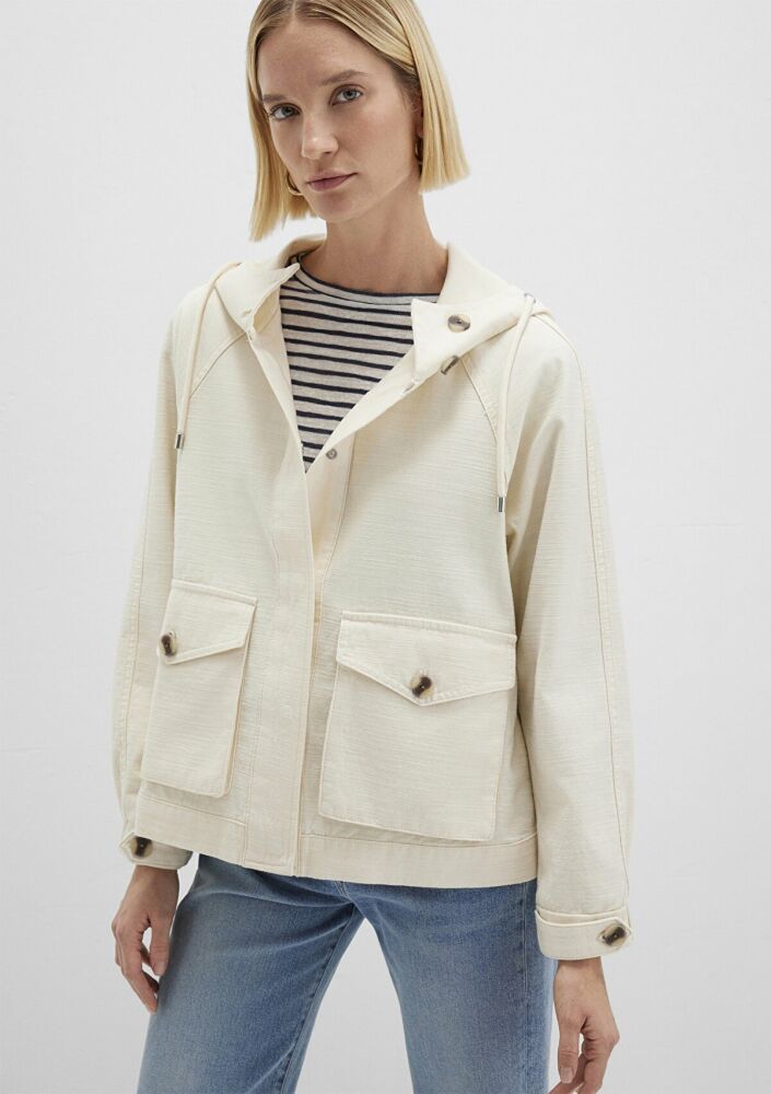 Mavi Oversize Ekru Kapüşonlu Kadın Ceket 1110625-89513