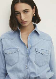 Mavi Patricia Classic Denim Buz Mavi Kadın Jean Gömlek 1210784-87099 - Mavi (1)