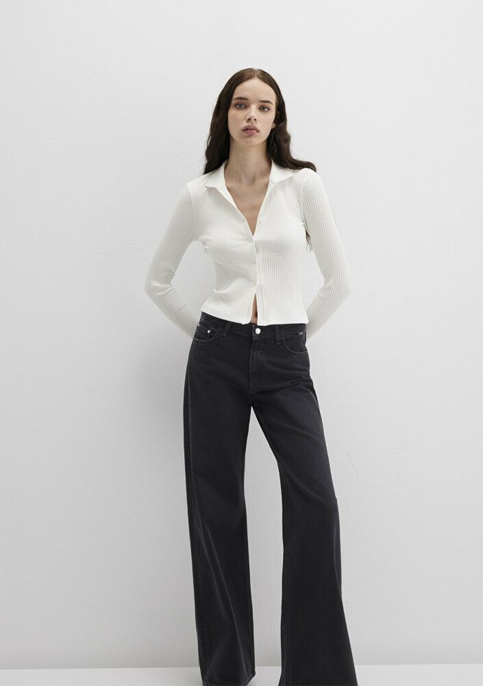 Mavi Polo Yaka Ekru Kadın Sweat 1613594-70057 - 2