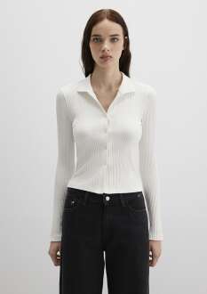 Mavi Polo Yaka Ekru Kadın Sweat 1613594-70057 - 3