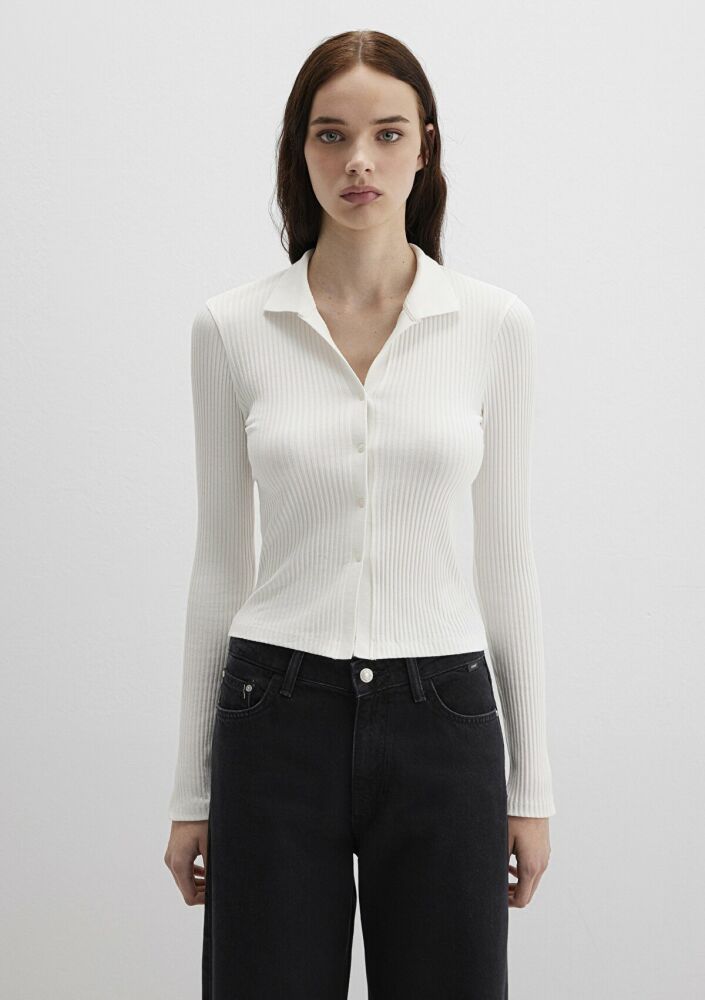 Mavi Polo Yaka Ekru Kadın Sweat 1613594-70057 - 3