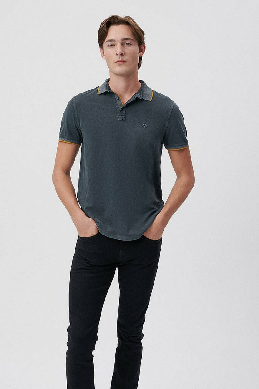 Mavi Polo Yaka Erkek Tişört Gölge Gri 065920-30653 - 1