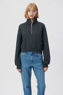 Mavi Polo Yaka Fermuarlı Antrasit Kadın Sweat 1611755-80106 - 3