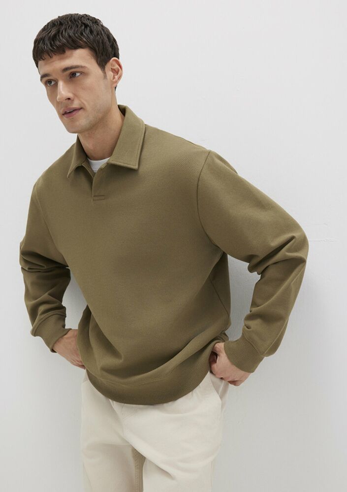 Mavi Polo Yaka Haki Erkek Sweat 0S10458-71816