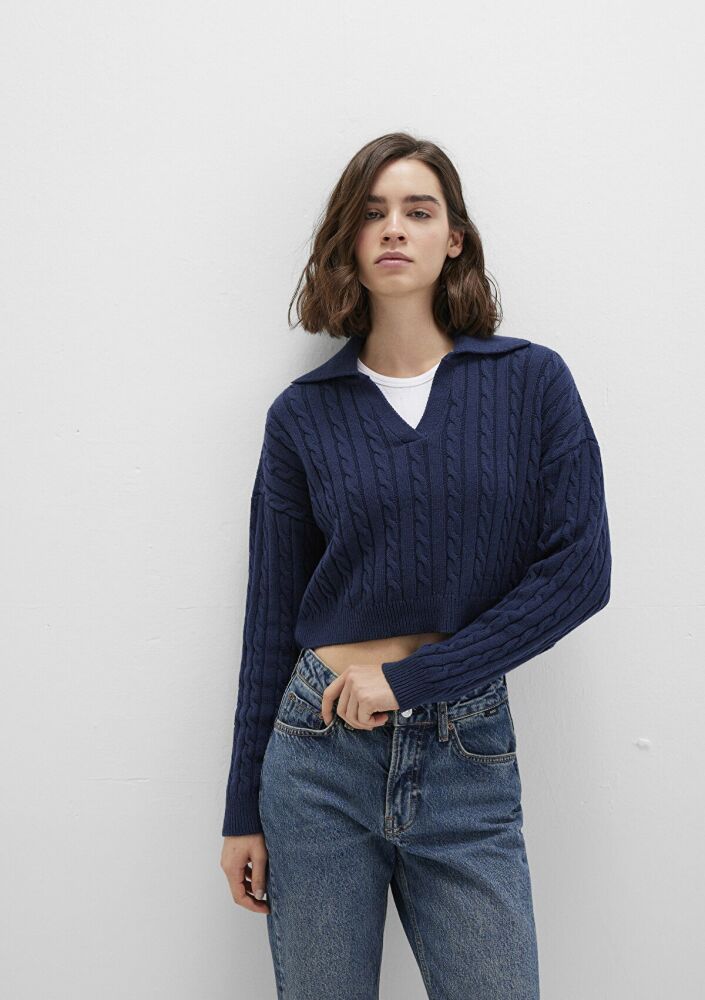 Mavi Polo Yaka Kadın Kazak 1710717-70497