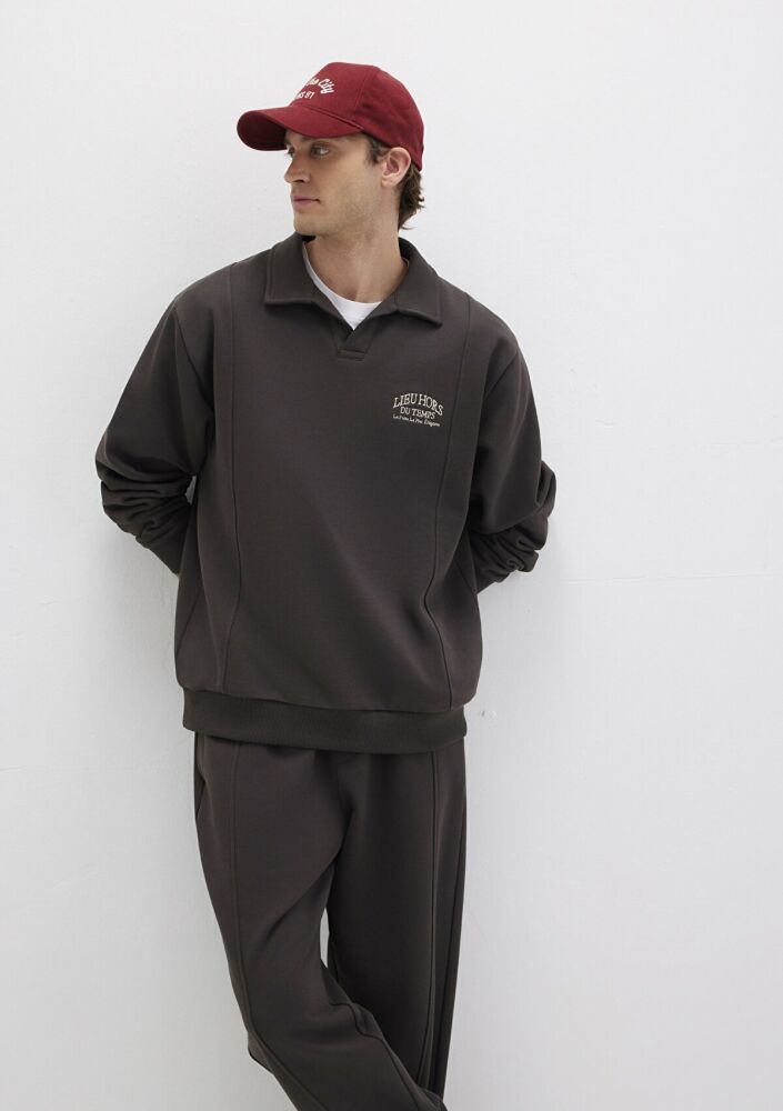 Mavi Polo Yaka Kahverengi Loose Fit Erkek Sweat 0S10479-70219 - 1