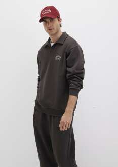 Mavi Polo Yaka Kahverengi Loose Fit Erkek Sweat 0S10479-70219 - Mavi (1)