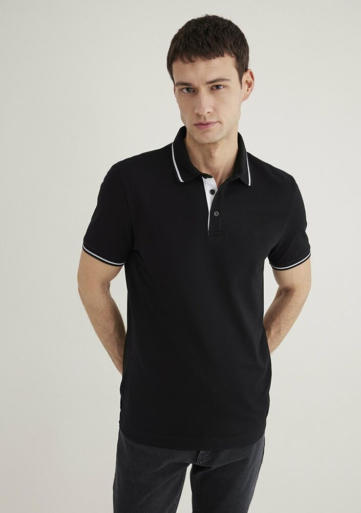 Mavi Polo Yaka Siyah Erkek Tişört 0612619-900 - 1