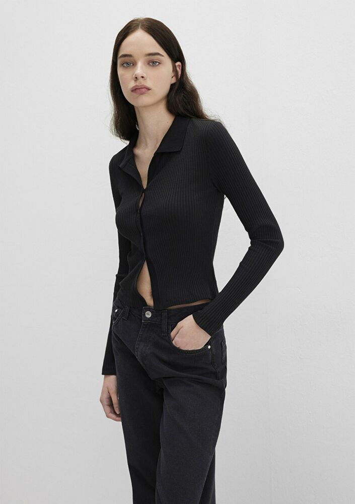 Mavi Polo Yaka Siyah Kadın Sweat 1613594-900 - 1