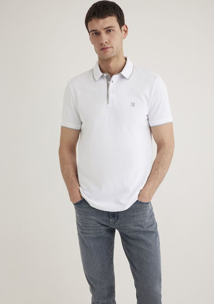 Mavi Beyaz Erkek Polo Tişört 062373-27879