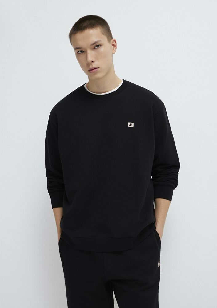Mavi Pro Bisiklet Yaka Siyah Loose Fit Erkek Sweat 0S10513-900