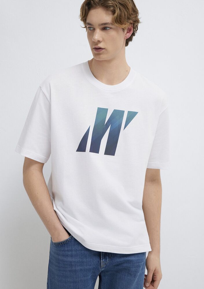 Mavi Pro Logo Beyaz Erkek Tişört 0613448-620