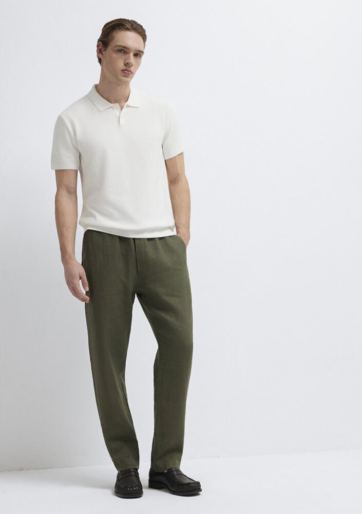 Mavi Regular Fit Yeşil Erkek Keten Pantolon 0010577-71581 (1)
