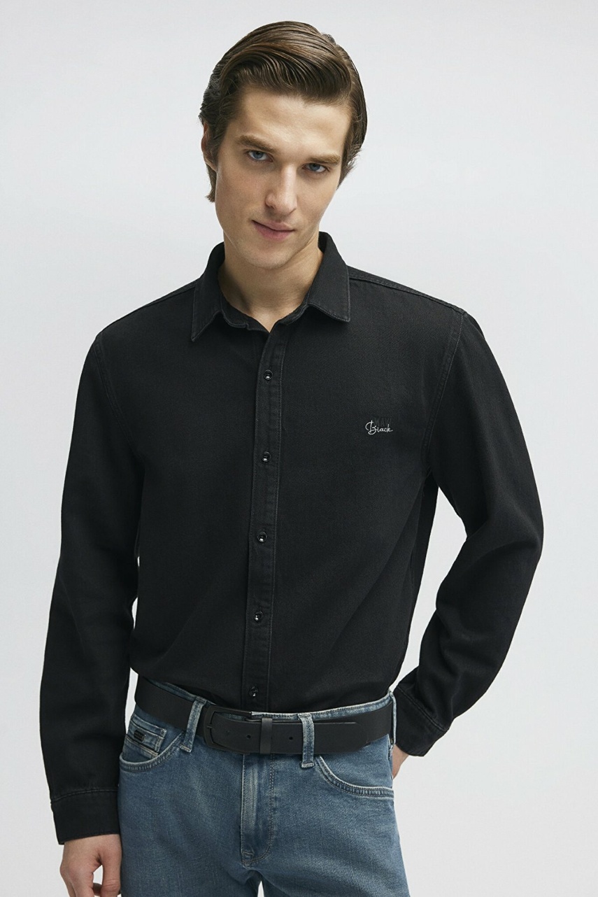 Mavi Roy Deep Smoke Lux Black Nights Erkek Jean Gömlek 0210496-82410 - 1