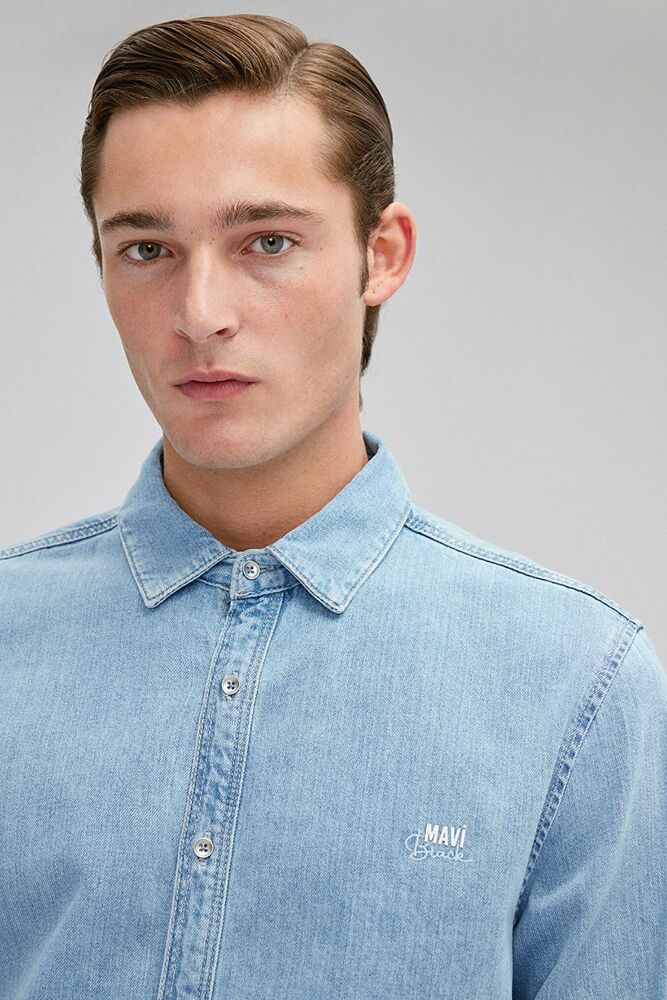 Mavi Roy Lt Blue Lux Black Nights Erkek Jean Gömlek 0210496-83856 - 5