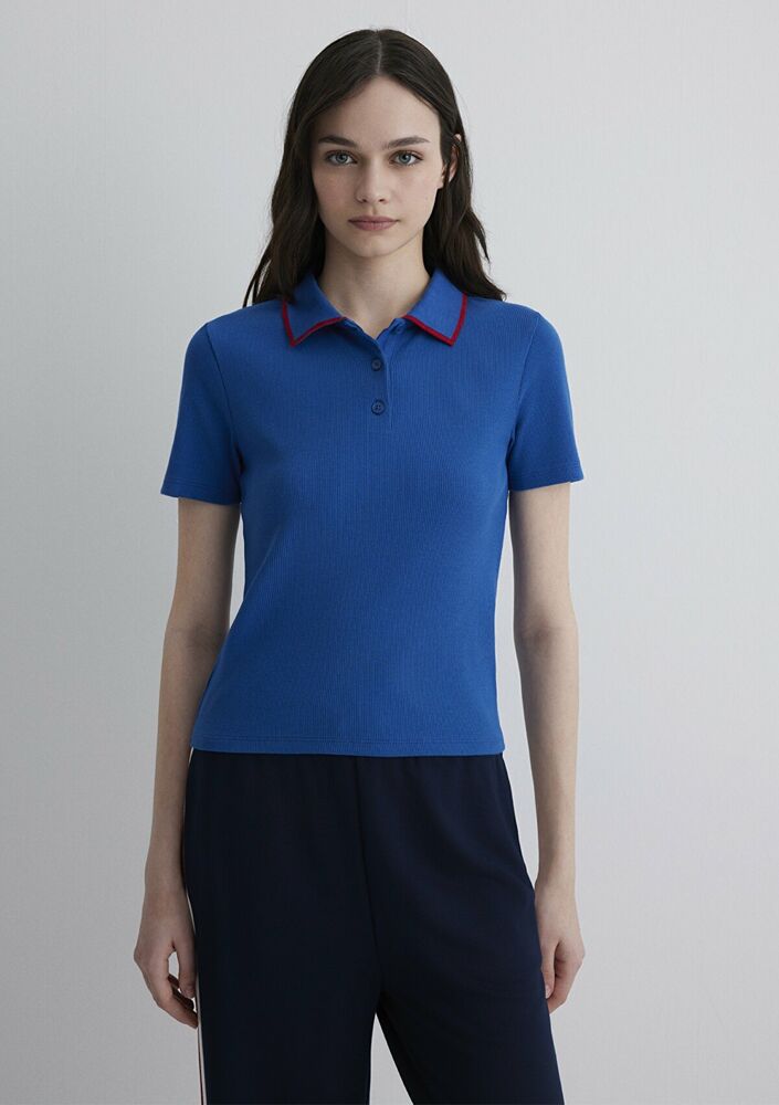 Mavi Saks Mavi Polo Yaka Kadın Tişört 1613504-70894 - 4