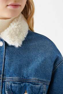 Mavi Sandy Mid Sherpa Gold Icon Kadın Jean Ceket 110908-80666 - 5