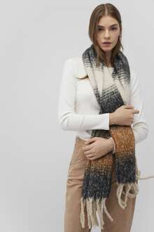 Mavi Sarı Kadın Atkı 1912818-71442 - Mavi (1)