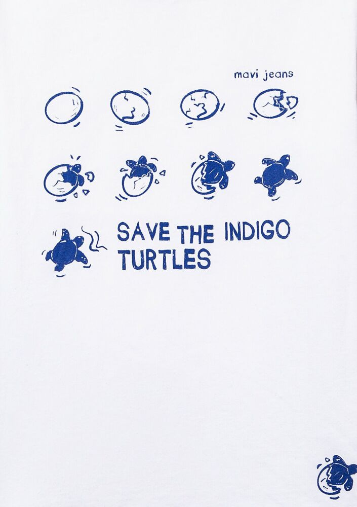 Mavi Save The Indıgo Turtles Beyaz Çocuk Tişört 7610376-620 - 4