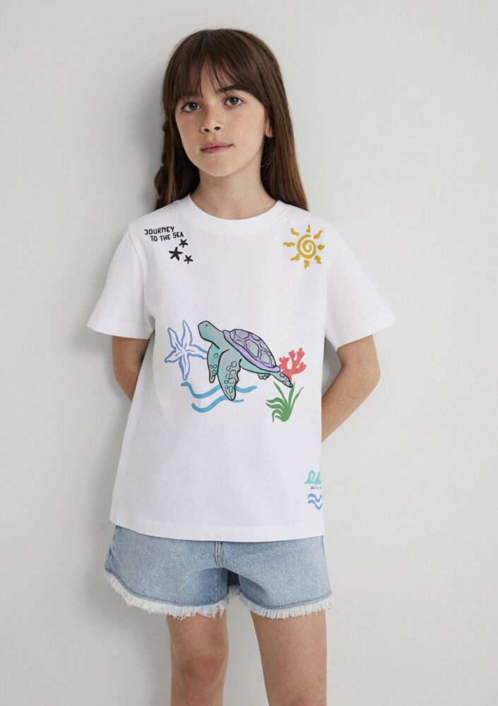 Mavi Save The Indigo Turtles Beyaz Çocuk Tişört 7610377-620 - 1