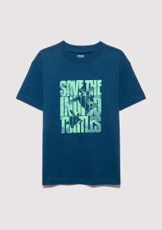 Mavi Save The İndigo Turtles Çocuk Tişört 6610394-89110 - 4