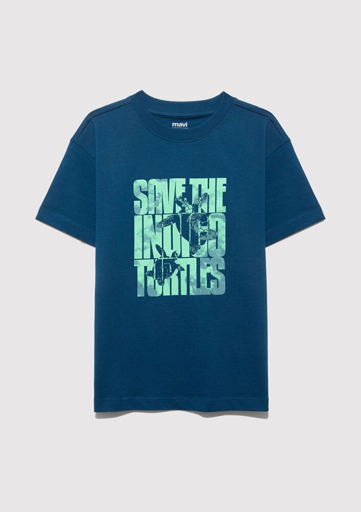 Mavi Save The İndigo Turtles Çocuk Tişört 6610394-89110 - 4