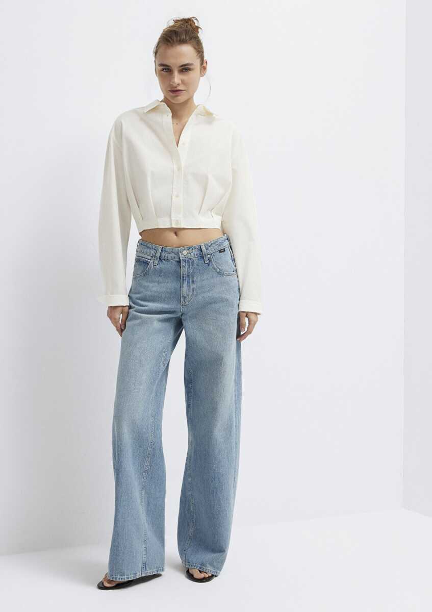 Mavi Siena Iconic Puslu Açık Mavi Wıde Leg Kadın Jean Pantolon 1010763-A3902