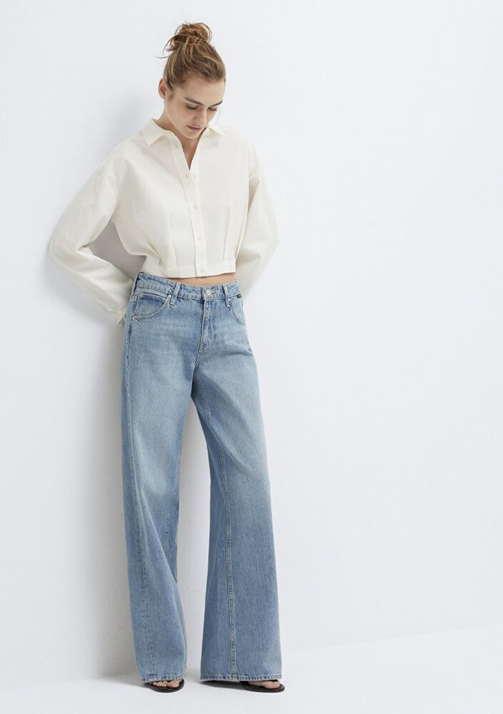 Mavi Siena Iconic Puslu Açık Mavi Wıde Leg Kadın Jean Pantolon 1010763-A3902 (1)