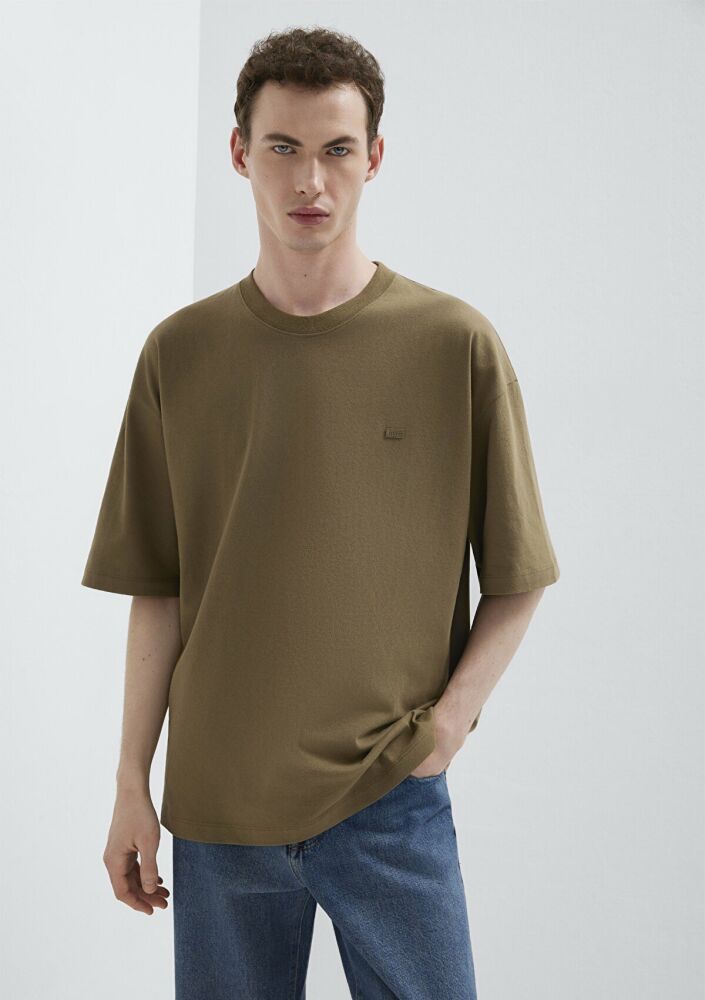 Mavi Silikon Logo Baskılı Yeşil Basic Oversize Erkek Tişört 0613188-71564