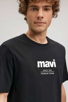 Mavi Since 1991 Baskılı Siyah Erkek Tişört 066849-900 - 5