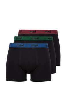 Mavi Siyah 3 Lü Paket Erkek Boxer 0911408-85585 - 1