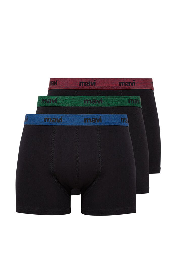 Mavi Siyah 3 Lü Paket Erkek Boxer 0911408-85585 - 1