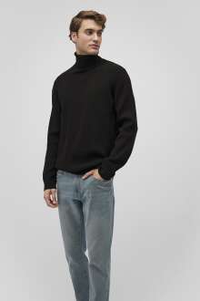 Mavi Siyah Boğazlı Erkek Kazak 0710196-900 - Mavi (1)