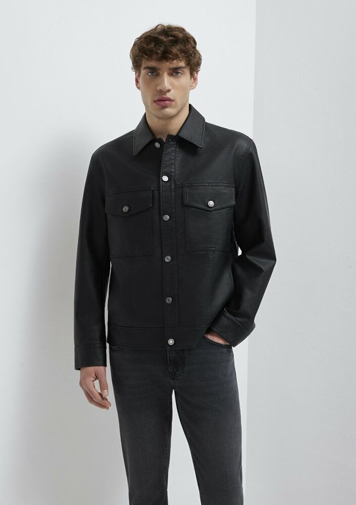 Mavi Siyah Cepli Erkek Ceket 0110798-71379 - 1