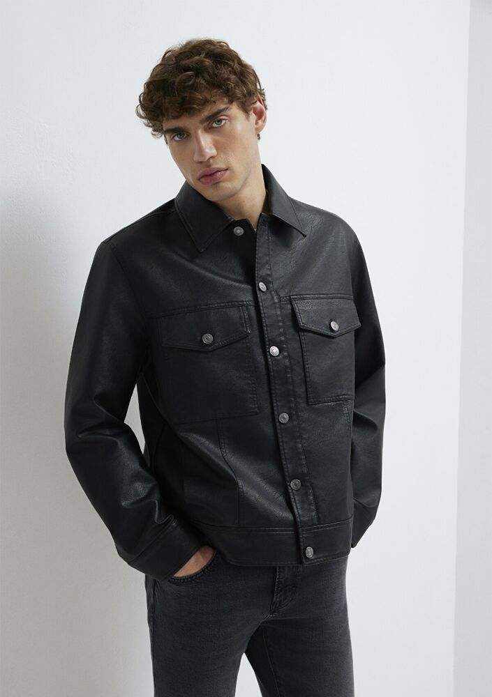 Mavi Siyah Cepli Erkek Ceket 0110798-71379 - 2