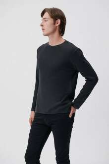 Mavi Siyah Erkek Kazak 070702-900 - Mavi (1)