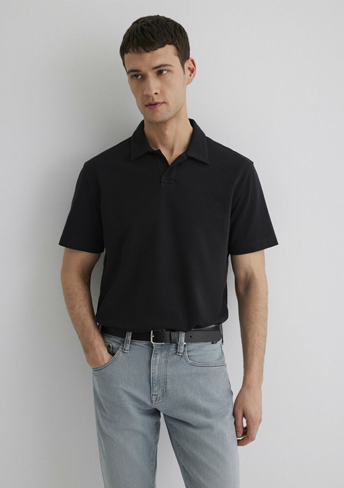 Mavi Siyah Erkek Polo Tişört 0611904-900 - 1